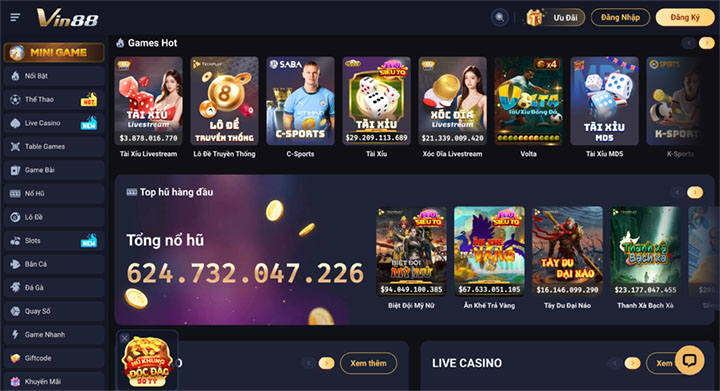 Sản phẩm đặt cược của Vin88 đa dạng, hấp dẫn